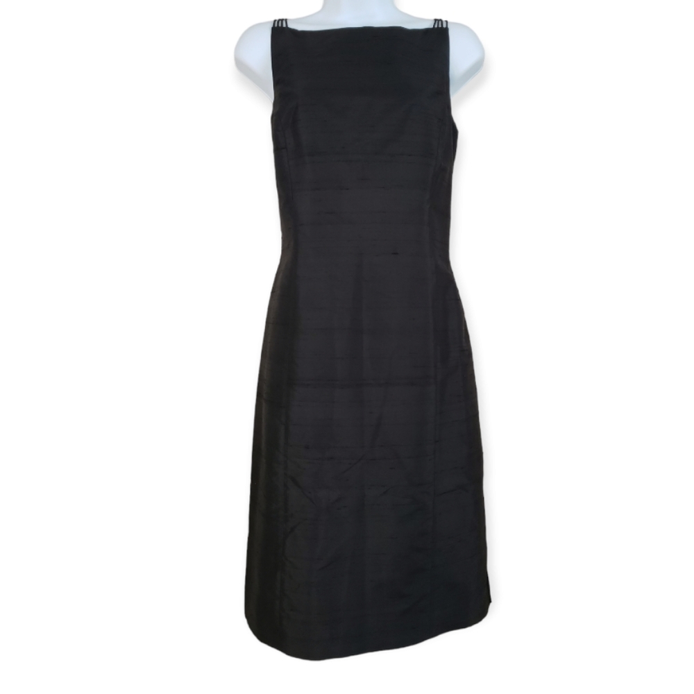 NWT Jeremy Spencer black silk shift sheath dress Womens 10 - Picture 2 of 5